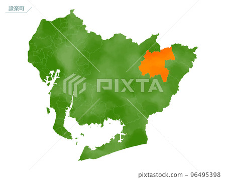 Watercolor-style map Shitara-cho Watercolor-style map Shitara-cho 96495398