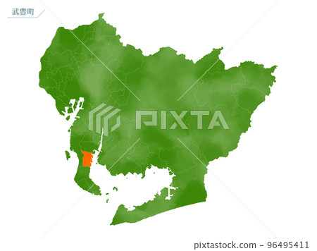水彩風格的地圖武豐町 水彩風格的地圖武豐町 96495411
