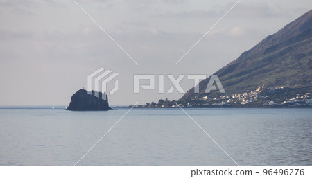 Stromboli Island with an Active Volcano in Tyrrhenian Sea. Italy. Nature Background Stromboli Island with an Active Volcano in Tyrrhenian Sea. Italy. Nature Background 96496276