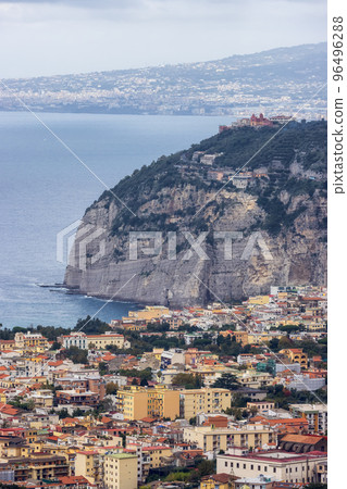 Aerial View of Touristic Town, Sorrento, Italy. 96496288