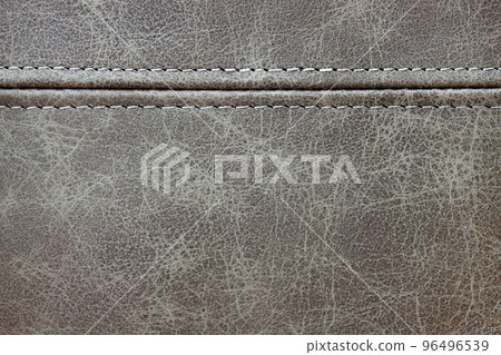 Texture of gray leather with seam Texture of gray leather with seam 96496539