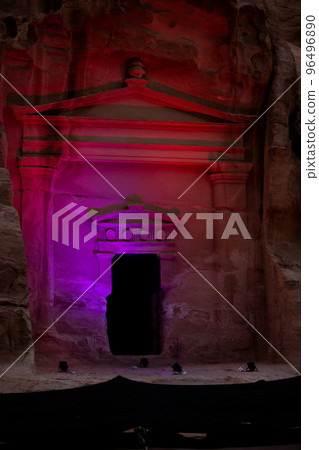 Little Petra, Jordan temple at the entrance, night 96496890