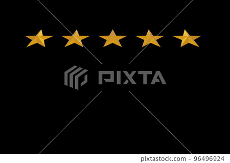 View at an angle on five star symbol, the concept of a positive rating, reviews and feedback on black background View at an angle on five star symbol, the concept of a positive rating, reviews and feedback on black background 96496924