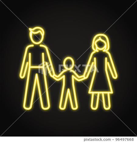 Family neon icon in line style Family neon icon in line style 96497668