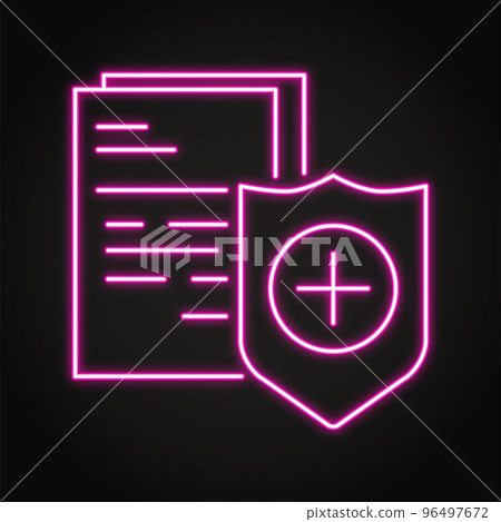 Health insurance neon icon in line style Health insurance neon icon in line style 96497672