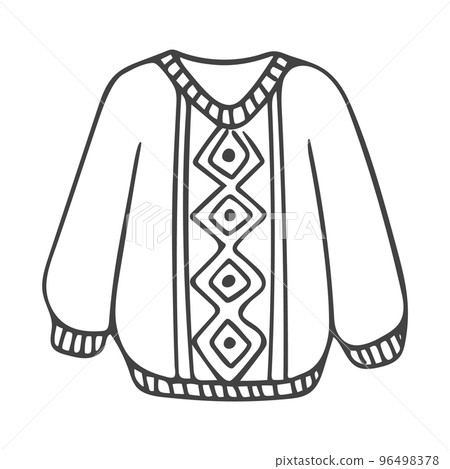 Doodle of diamond pattern sweater. 96498378