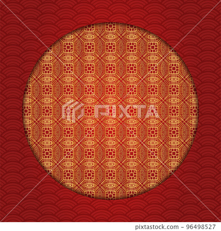 Traditional chinese round pattern frame. Oriental, japanese circle. Traditional chinese round pattern frame. Oriental, japanese circle. 96498527