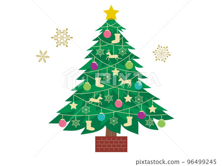 聖誕樹和雪花插圖 96499245