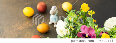 Flowers and Easter eggs Flowers and Easter eggs 96499441