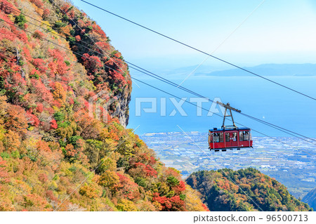 Mount Unzen in autumn and ropeway Unzen City, Nagasaki Prefecture 96500713
