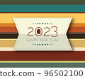2023 happy new year. numbers minimalist style. vector linear numbers. design of greeting cards. vector illustration. 96502100