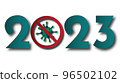 2023 happy new year. numbers 3D style. vector linear numbers. design of greeting cards. vector illustration. 96502102