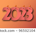 2023 happy new year. numbers minimalist style. vector linear numbers. design of greeting cards. vector illustration. 96502104