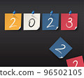 2023 happy new year. numbers minimalist style. vector linear numbers. design of greeting cards. vector illustration. 96502105