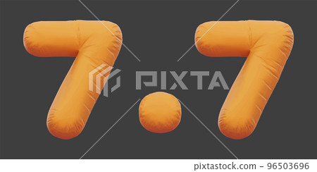 7.7 sale golden inflatable Helium foil numbers bread balloons style. vector illustration eps10 96503696