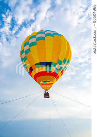 A hot air balloon floating in the sky Miyagi Prefecture 96504966