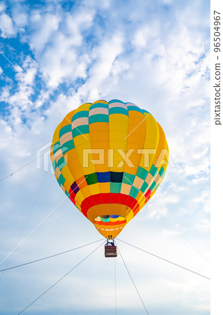 A hot air balloon floating in the sky Miyagi Prefecture 96504967