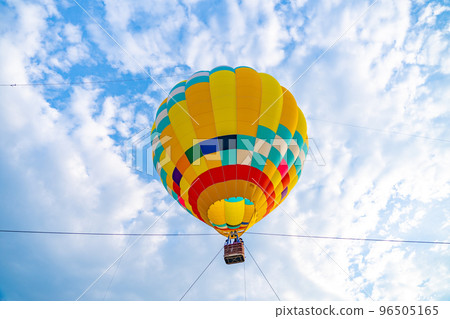 A hot air balloon floating in the sky Miyagi Prefecture A hot air balloon floating in the sky Miyagi Prefecture 96505165