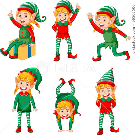 Cute kid wearing elf costume cartoon Cute kid wearing elf costume cartoon 96505506