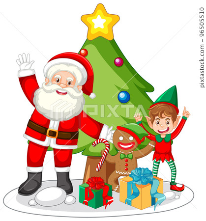 Cute Christmas characters icon isolated 96505510