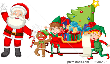 Cute Christmas characters icon isolated 96506426