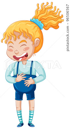 A girl laughing cartoon character A girl laughing cartoon character 96506567
