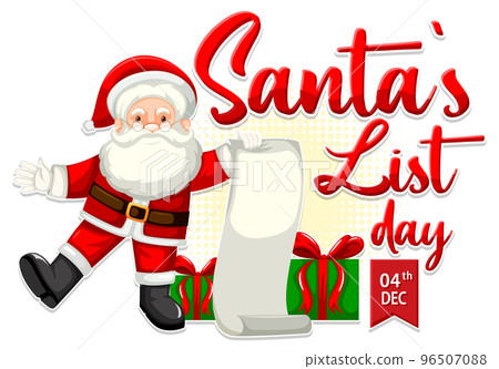 Happy Santa List Banner Design Happy Santa List Banner Design 96507088