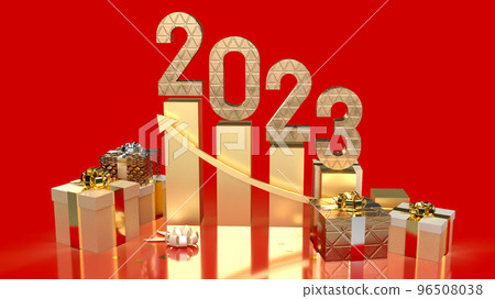 The 2023 gold number for new year or celebration  concept 3d rendering 96508038