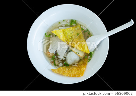 Top view of Fish Ball Noodle Yentafo, focus selective 96509062