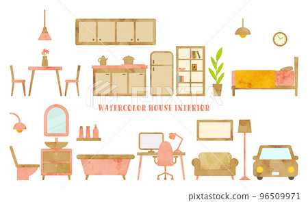 水彩觸感內飾套裝（淺棕色和粉紅色） 96509971