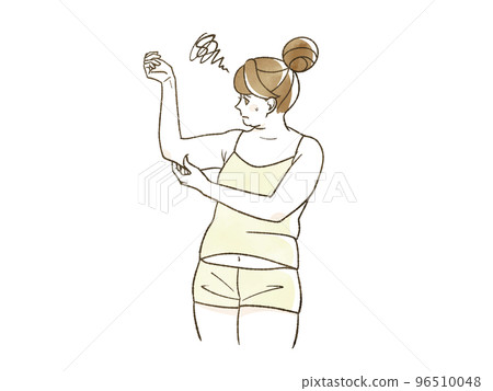 擔心上臂的肥胖女性 96510048