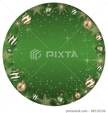 帶聖誕球字母空間的圓形背景 96510156