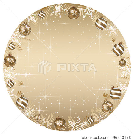 帶聖誕球字母空間的圓形背景 96510158