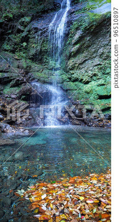 深秋琵琶瀑布高度透明的景色@德島 深秋琵琶瀑布高度透明的景色@德島 96510897