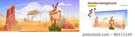 Parallax background sand storm in wild west desert 96511148