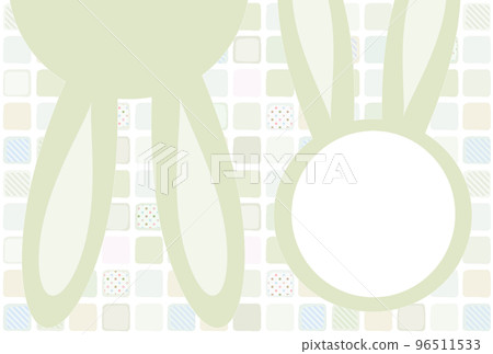 Rabbit's faceless New Year's card frame (green) 96511533