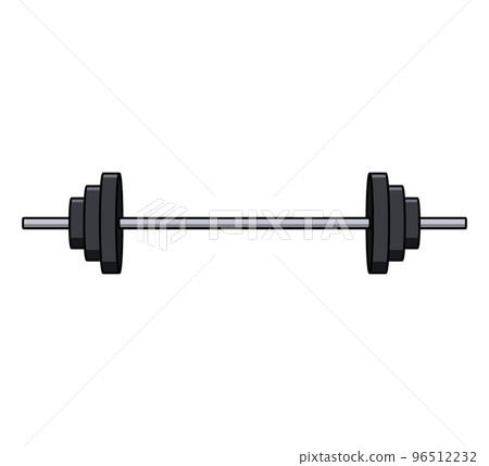 illustration of barbell front view illustration of barbell front view 96512232