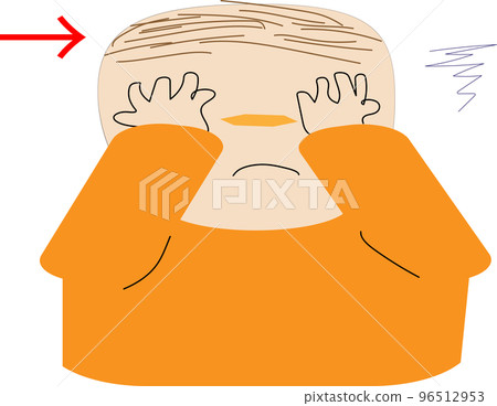 頭髮稀疏的人的插圖 頭髮稀疏的人的插圖 96512953