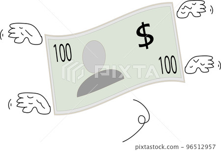 100 美元的鈔票飛 100 美元的鈔票飛 96512957