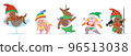 Set of gnome female dancers. Girls in lingerie dance. Vector illustration 96513038