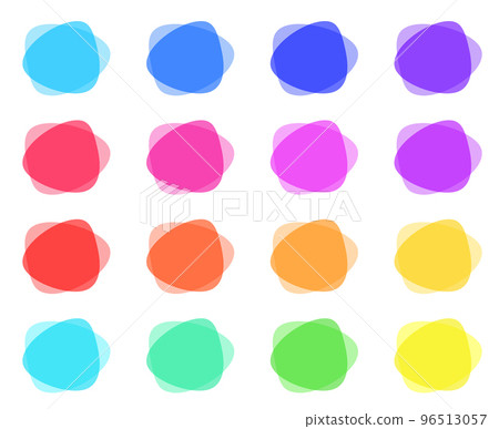 Vector varied abstract shapes. Colorful backgrounds, frames for advertising text. Modern design of business cards, idea of backdrop for flyer or brochure, invitations, gift card 96513057