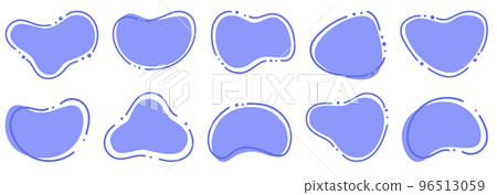 Vector varied abstract shapes. Colorful backgrounds, frames for advertising text. Modern design of business cards, idea of backdrop for flyer or brochure, invitations, gift cards. 96513059