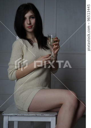 beautiful sexy girl, posing a short gray dress, a fireplace beautiful sexy girl, posing a short gray dress, a fireplace 96513445