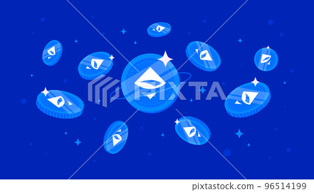 AirSwap (AST) coins falling from the sky. AST cryptocurrency concept banner background. AirSwap (AST) coins falling from the sky. AST cryptocurrency concept banner background. 96514199