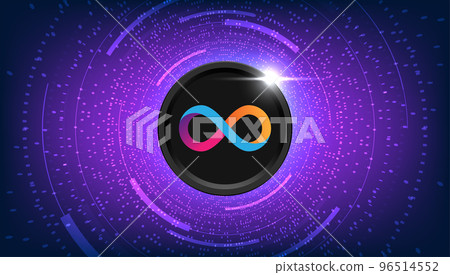 Internet Computer (ICP) coin cryptocurrency concept banner background. 96514552