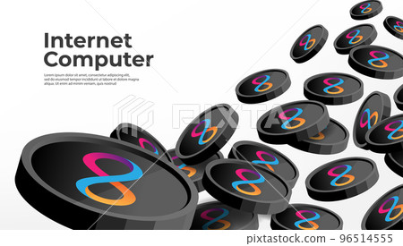 Internet Computer (ICP) cryptocurrency concept banner background. 96514555