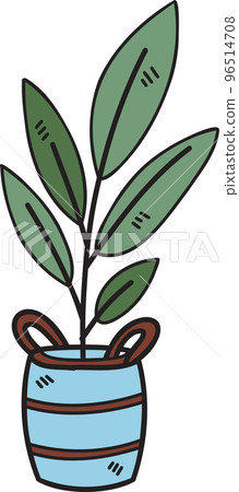 Hand Drawn plant pot illustration Hand Drawn plant pot illustration 96514708