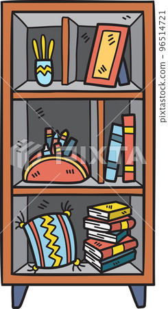 Hand Drawn bookshelf illustration Hand Drawn bookshelf illustration 96514721
