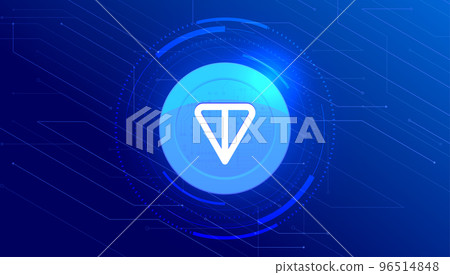 Toncoin (TON) coin cryptocurrency concept banner background. Toncoin (TON) coin cryptocurrency concept banner background. 96514848