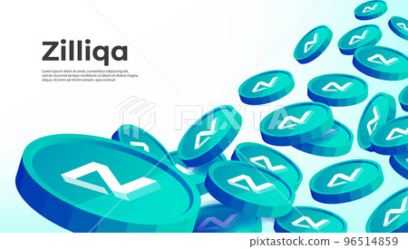 Zilliqa (ZIL) cryptocurrency concept banner background. 96514859